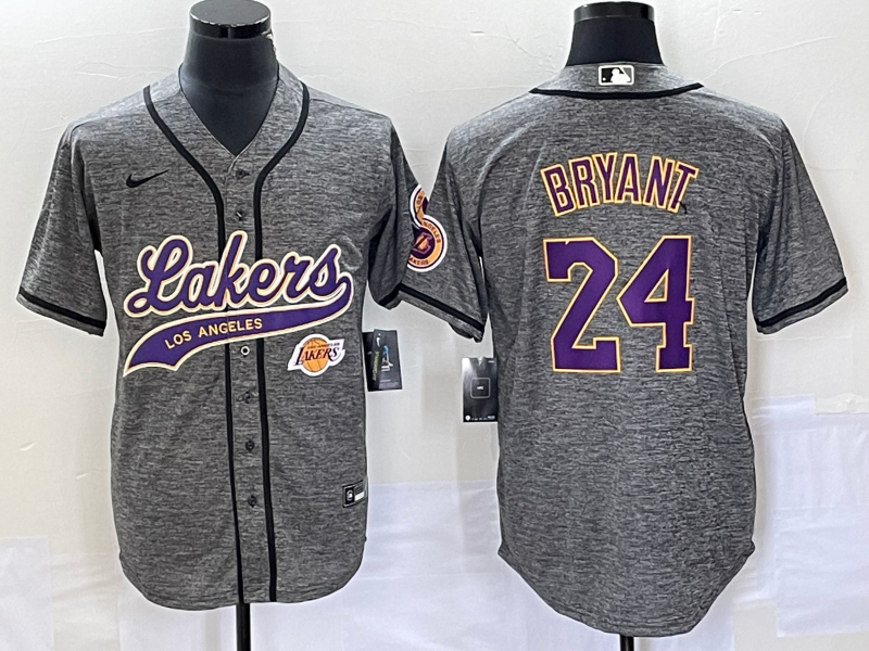 Nike 2023 Men Los Angeles Lakers #24 Bryant Grey NBA Jersey 2024112001->los angeles lakers->NBA Jersey